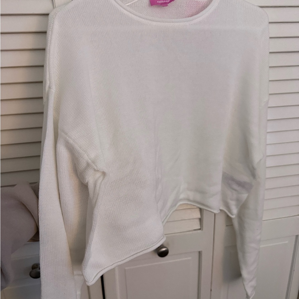 Women's White Long Sleeve Top